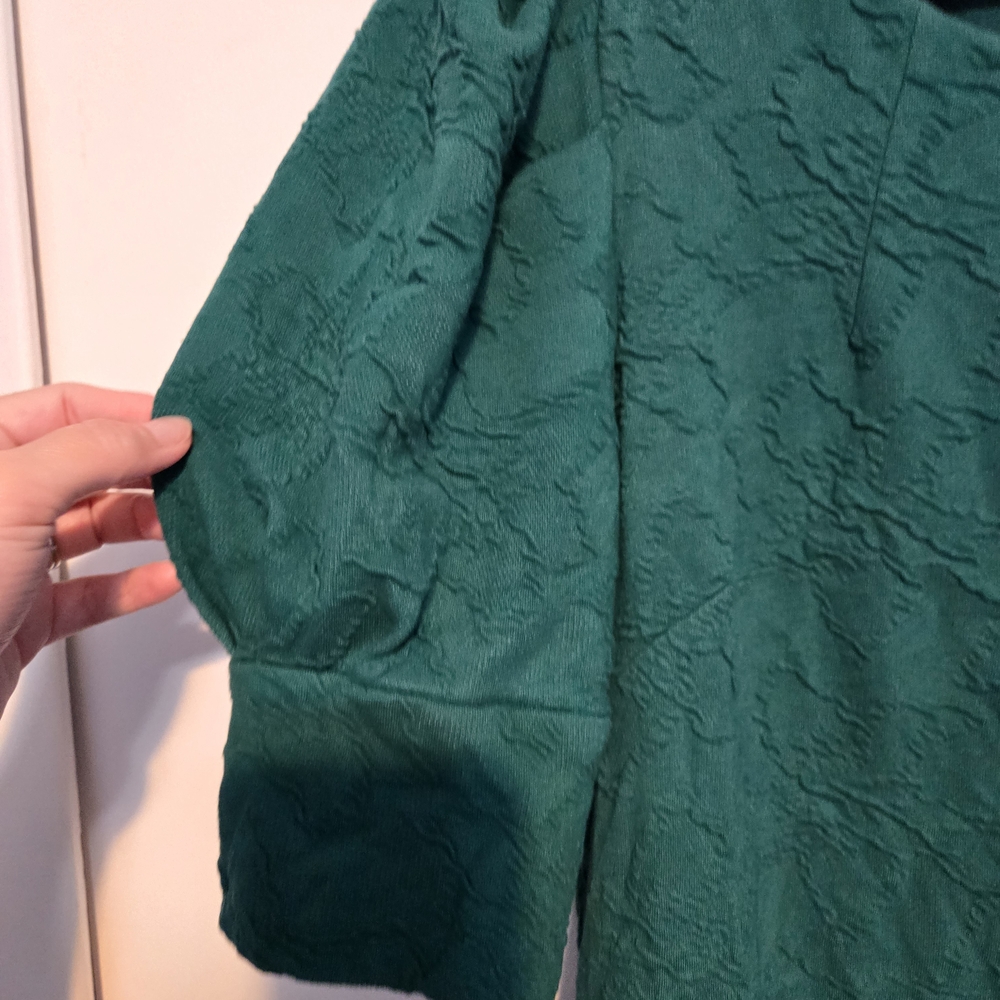 Lilly Pulitzer Green Textured Puff Sleeve Dress - Picture 3 of 8